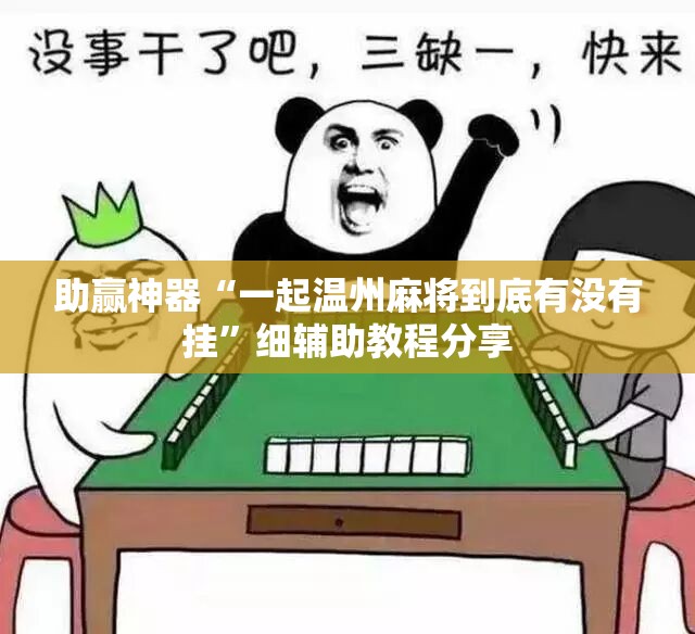 助赢神器“一起温州麻将到底有没有挂”细辅助教程分享