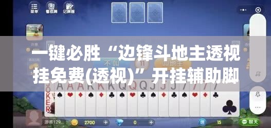 一键必胜“边锋斗地主透视挂免费(透视)”开挂辅助脚本+详细开挂安装教程