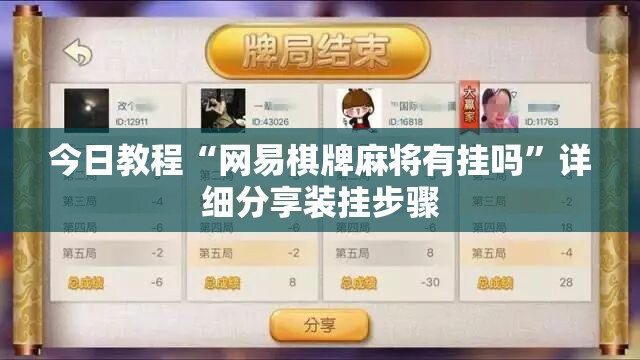 今日教程“网易棋牌麻将有挂吗”详细分享装挂步骤