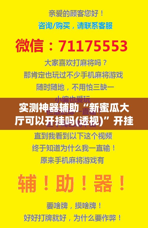 实测神器辅助“新蜜瓜大厅可以开挂吗(透视)	”开挂辅助脚本+详细开挂安装教程