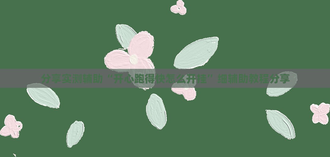 分享实测辅助“开心跑得快怎么开挂	”细辅助教程分享