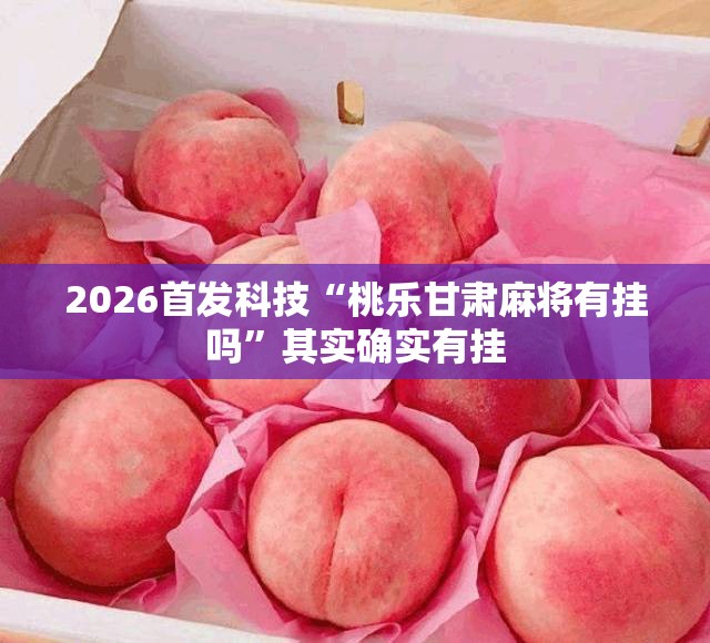 2026首发科技“桃乐甘肃麻将有挂吗”其实确实有挂