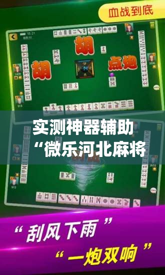 实测神器辅助“微乐河北麻将破解器”开挂(透视)辅助教程