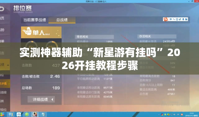 实测神器辅助“新星游有挂吗”2026开挂教程步骤