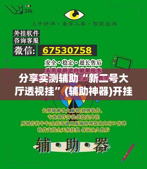 分享实测辅助“新二号大厅透视挂	”(辅助神器)开挂详细教程