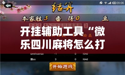 开挂辅助工具“微乐四川麻将怎么打会赢”开挂辅助脚本+详细开挂安装教程