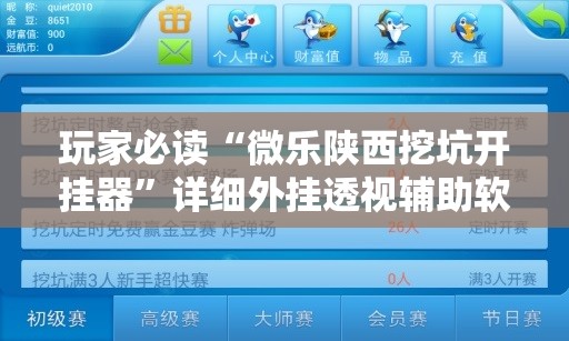 玩家必读“微乐陕西挖坑开挂器”详细外挂透视辅助软件教程