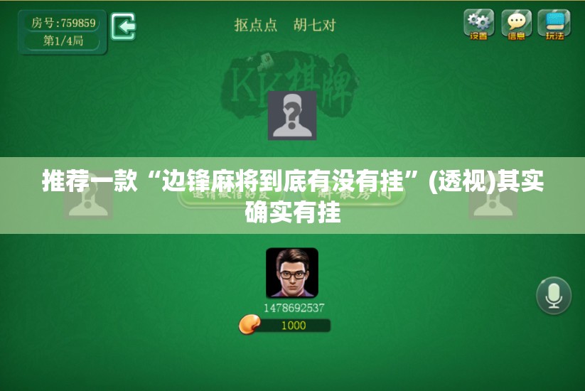 推荐一款“边锋麻将到底有没有挂”(透视)其实确实有挂
