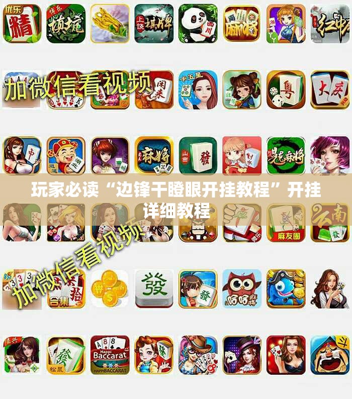 玩家必读“边锋干瞪眼开挂教程”开挂详细教程