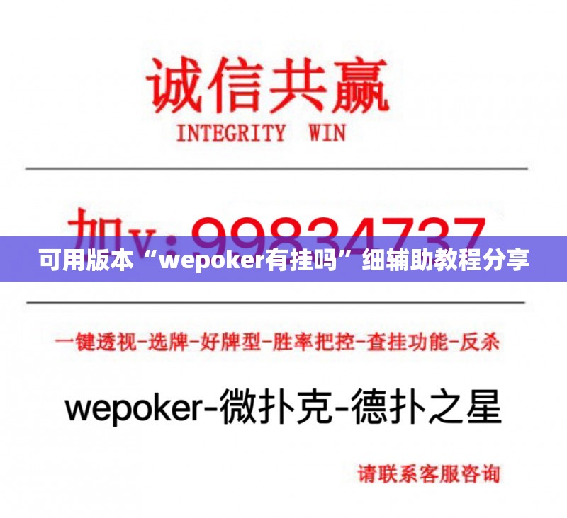 可用版本“wepoker有挂吗”细辅助教程分享