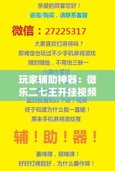 玩家辅助神器：微乐二七王开挂视频”开挂(透视)辅助神器