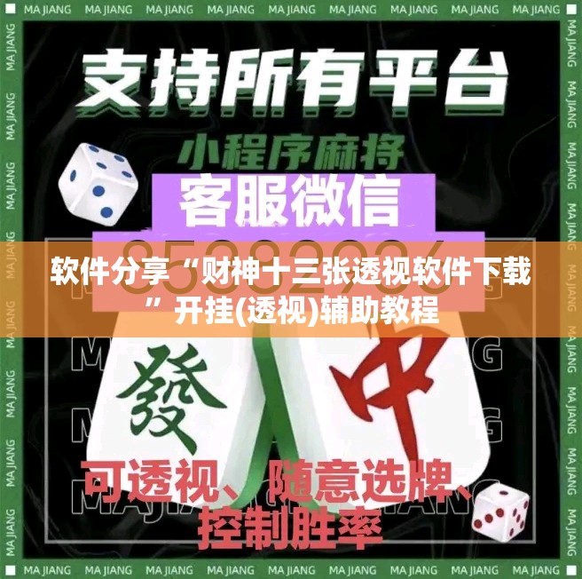 软件分享“财神十三张透视软件下载”开挂(透视)辅助教程