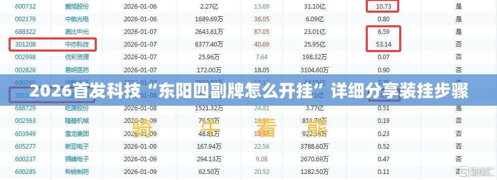 2026首发科技“东阳四副牌怎么开挂	”详细分享装挂步骤