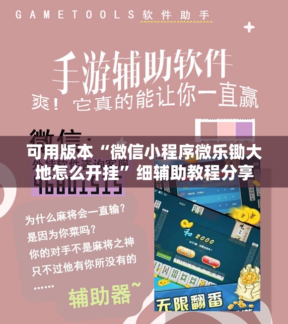 可用版本“微信小程序微乐锄大地怎么开挂”细辅助教程分享