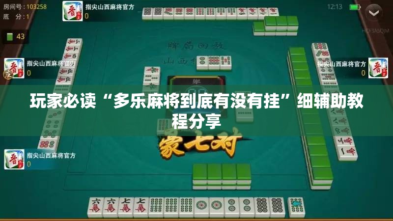 玩家必读“多乐麻将到底有没有挂”细辅助教程分享