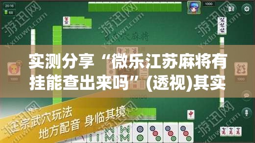 实测分享“微乐江苏麻将有挂能查出来吗”(透视)其实确实有挂