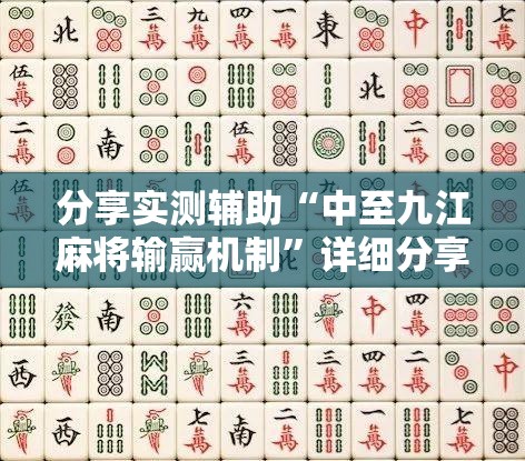 分享实测辅助“中至九江麻将输赢机制”详细分享装挂步骤