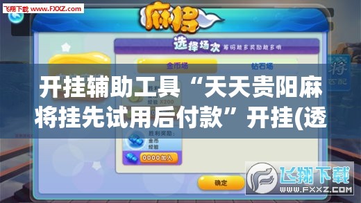 开挂辅助工具“天天贵阳麻将挂先试用后付款”开挂(透视)辅助神器