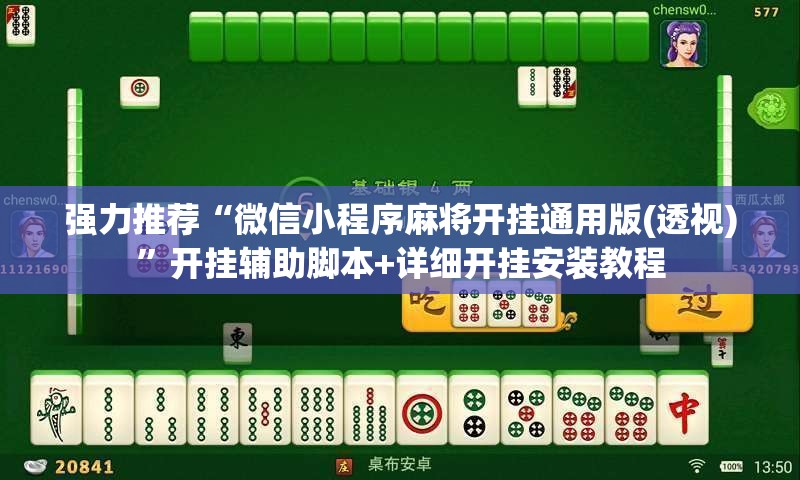 强力推荐“微信小程序麻将开挂通用版(透视)”开挂辅助脚本+详细开挂安装教程