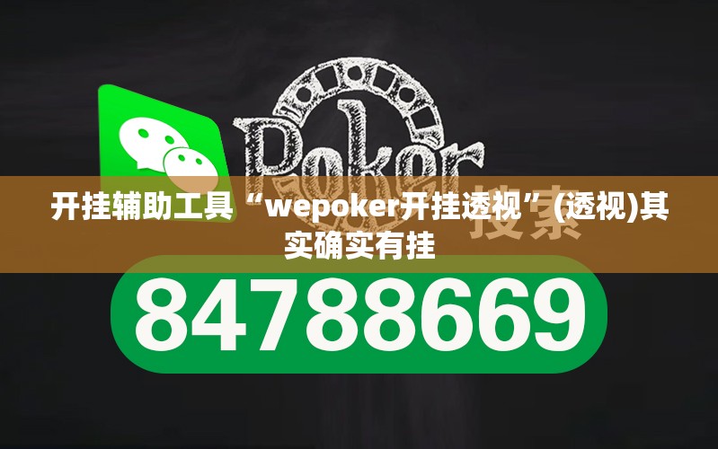 开挂辅助工具“wepoker开挂透视”(透视)其实确实有挂