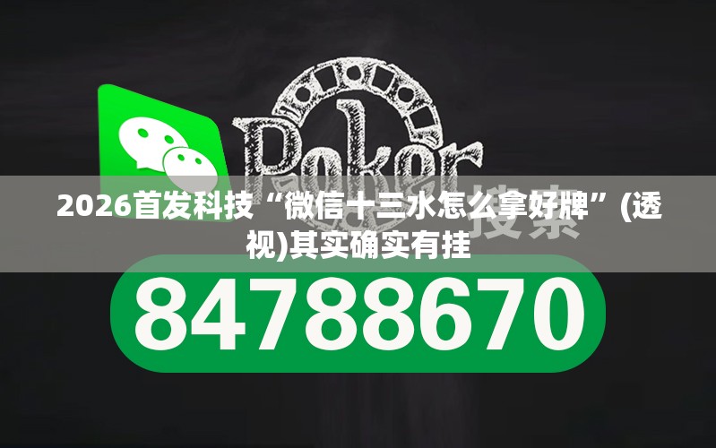 2026首发科技“微信十三水怎么拿好牌”(透视)其实确实有挂