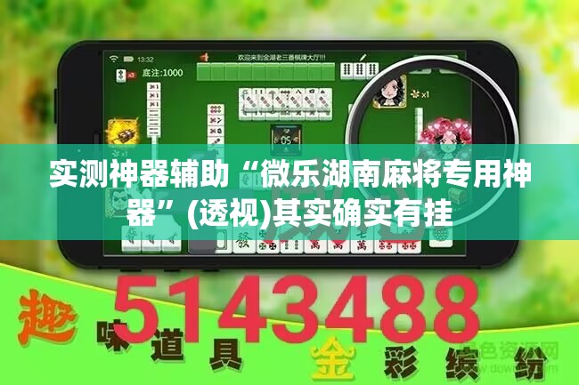 实测神器辅助“微乐湖南麻将专用神器”(透视)其实确实有挂