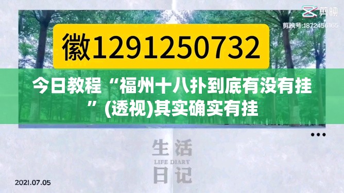 今日教程“福州十八扑到底有没有挂”(透视)其实确实有挂