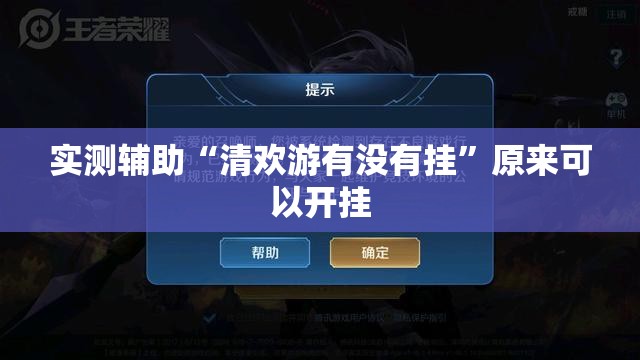 实测辅助“清欢游有没有挂	”原来可以开挂