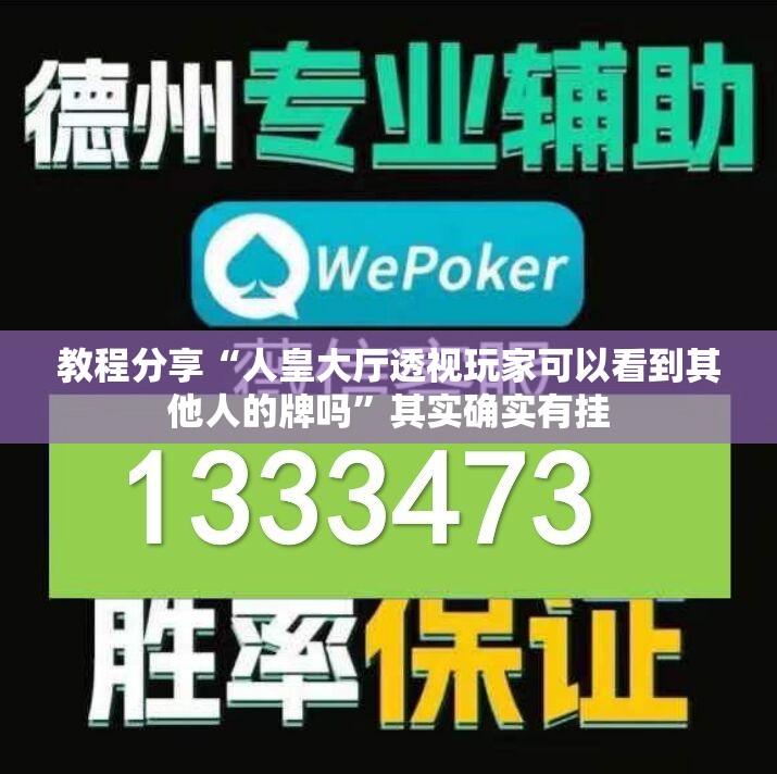 教程分享“人皇大厅透视玩家可以看到其他人的牌吗”其实确实有挂