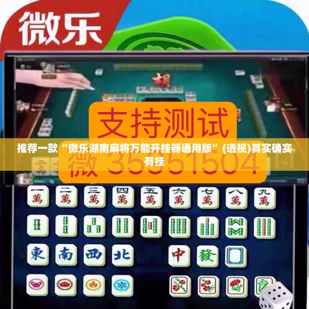 推荐一款“微乐湖南麻将万能开挂器通用版”(透视)其实确实有挂