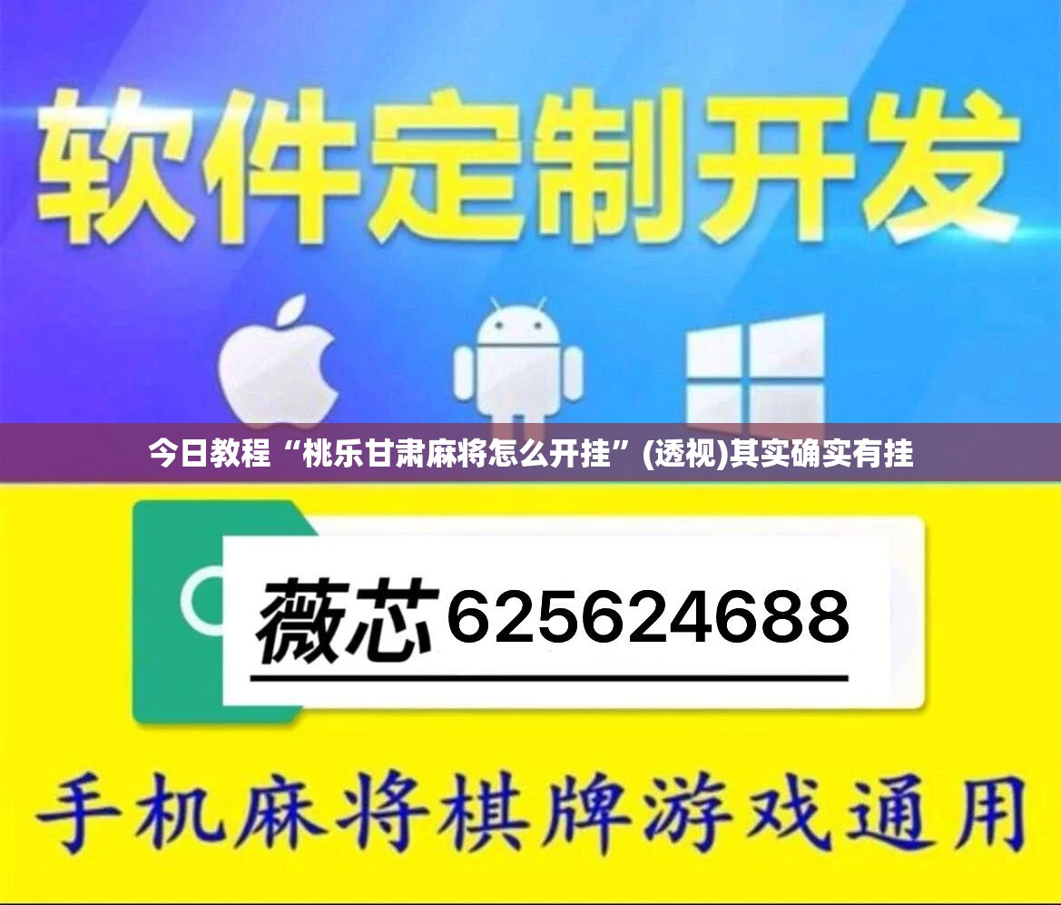 今日教程“桃乐甘肃麻将怎么开挂	”(透视)其实确实有挂