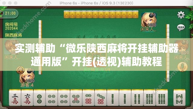实测辅助“微乐陕西麻将开挂辅助器通用版”开挂(透视)辅助教程