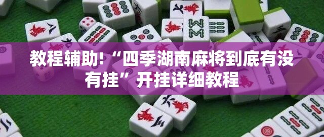 教程辅助!“四季湖南麻将到底有没有挂”开挂详细教程