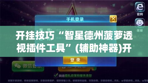开挂技巧“智星德州菠萝透视插件工具”(辅助神器)开挂详细教程