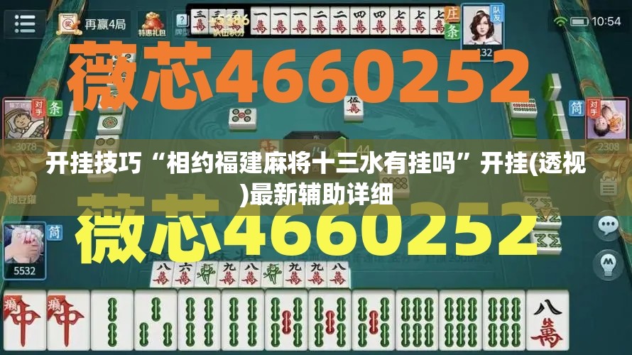 开挂技巧“相约福建麻将十三水有挂吗”开挂(透视)最新辅助详细