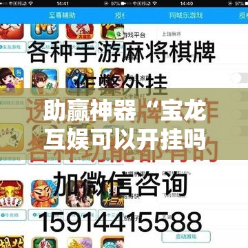 助赢神器“宝龙互娱可以开挂吗	”细辅助教程分享