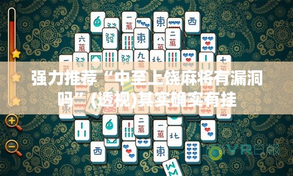 强力推荐“中至上饶麻将有漏洞吗”(透视)其实确实有挂
