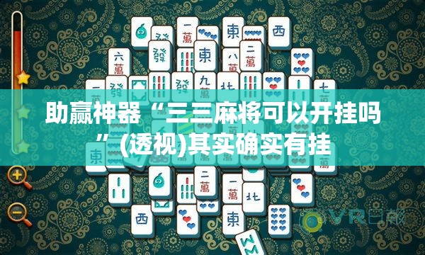 助赢神器“三三麻将可以开挂吗”(透视)其实确实有挂