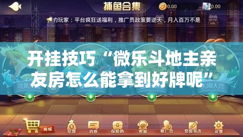 开挂技巧“微乐斗地主亲友房怎么能拿到好牌呢	”细辅助教程分享