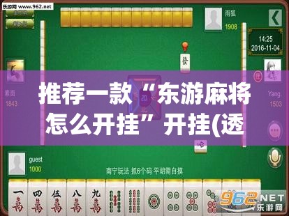 推荐一款“东游麻将怎么开挂”开挂(透视)辅助教程
