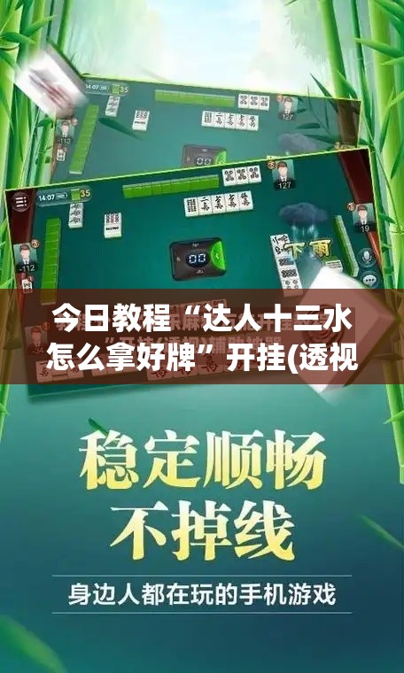 今日教程“达人十三水怎么拿好牌”开挂(透视)最新辅助详细